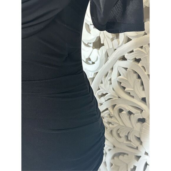 Bodycon Black Mesh Dress - Picture 5 of 8